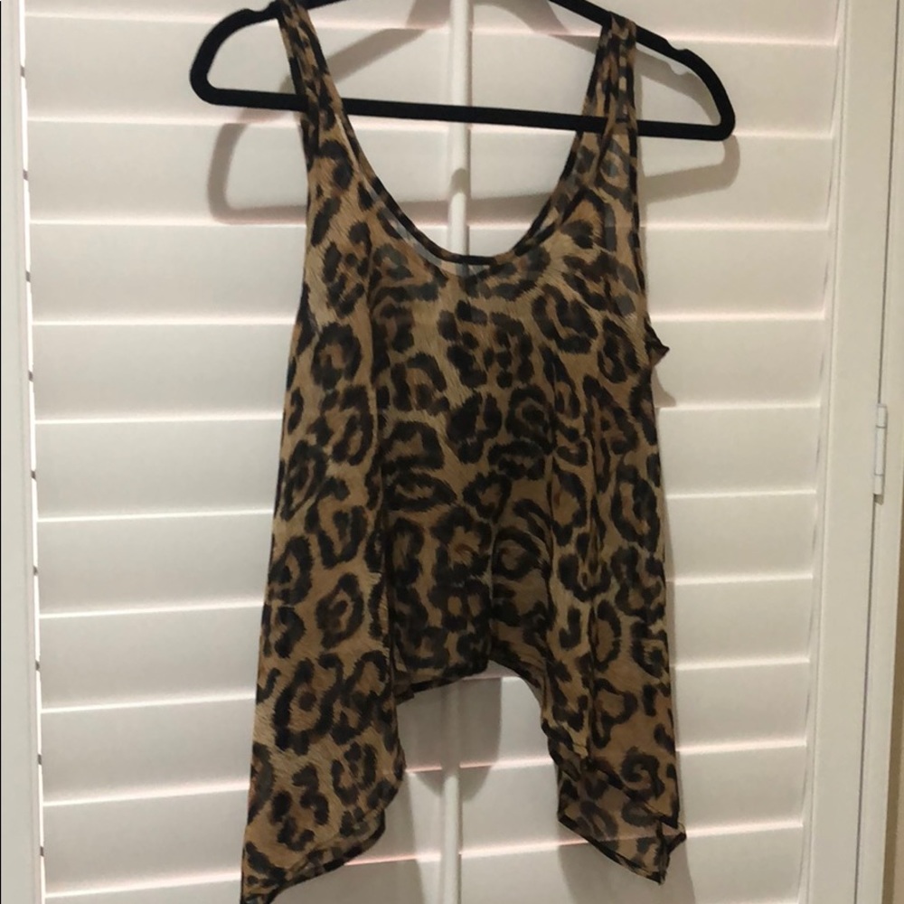 Sheer leopard blouse